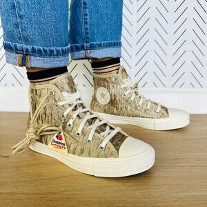 ⭐Converse Chuck Taylor All Star Hi Women Luxe Shoes 7 Satin Gold Sneaker A09782C